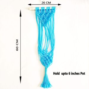 Macrame Plant Hanger Blue