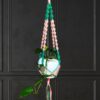 Macrame Plant Hanger Green & Coral