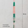 Macrame Plant Hanger Green & Coral